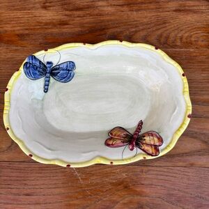 The Essex Collection Dragonfly Hand Painted Butter plate Small platter